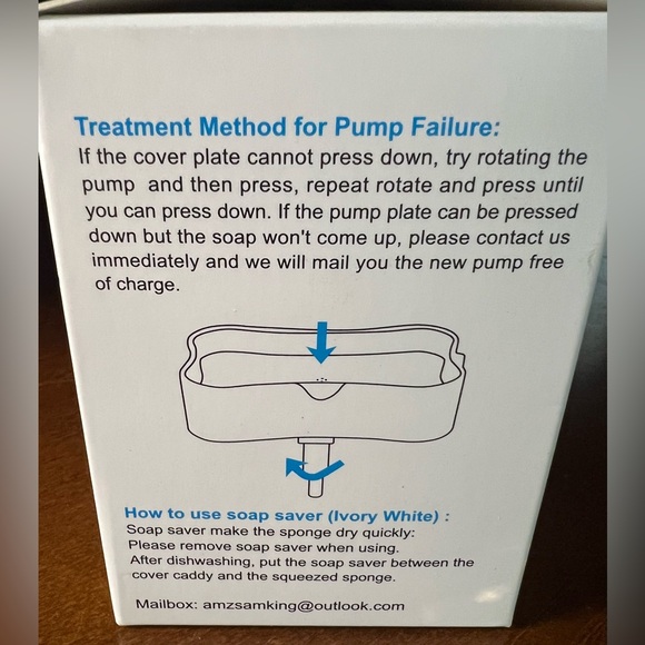 NEW IN BOX Dish Soap Dispenser & Sponge Holder for Kitchen Sink Sponge Included - Picture 7 of 9